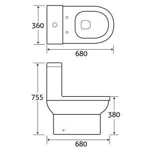 Vesper White Close Coupled Toilet & Full Pedestal Basin Set