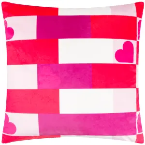 Heya Home Big Love Velvet Abstract Polyester Filled Cushion