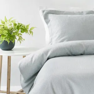 The Linen Yard Waffle Textured 100% Cotton Duvet Cover Set