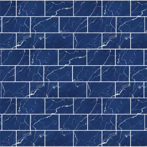 Walplus Blue Marble Metro Flat 2D Tile Stickers Multipack 24Pcs