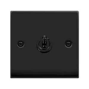 Matt Black 1 Gang 2 Way 10AX Toggle Light Switch - SE Home