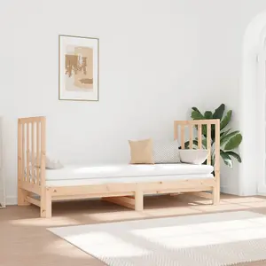 Berkfield Pull-out Day Bed 2x(90x190) cm Solid Wood Pine