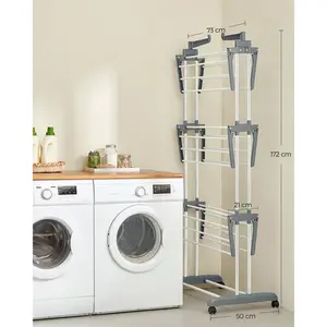 Steel Foldable Freestanding Drying Rack White