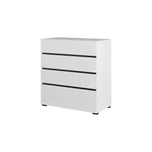 Kross 80cm Chest of Drawers in Crisp White - Sleek Storage Solution for Modern Bedrooms