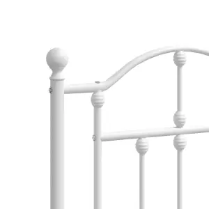 Berkfield Metal Bed Frame with Headboard and Footboard White 183x213 cm