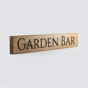 Peak Heritage Engraved Wooden Sign 60cm - Garden Bar