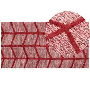 Cotton Area Rug 80 x 150 cm Red SIVAS