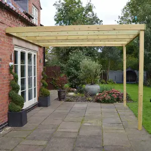 Wall Mounted Box Pergola - L420 x W420 x H270 cm - Light Green