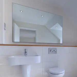 MirrorOutlet 4mm Sheet Mirror Glass Polished Edges with 4 Holes 120 x 80cm