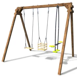 Pierre Infant & Child Triple Wooden Swing Set