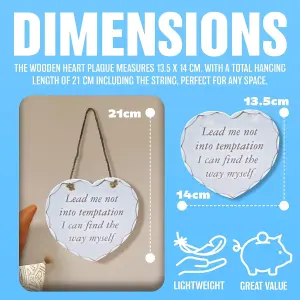 Hanging Wooden Heart Shaped Plaque Home Decoration Message Trust Me You Can Dance