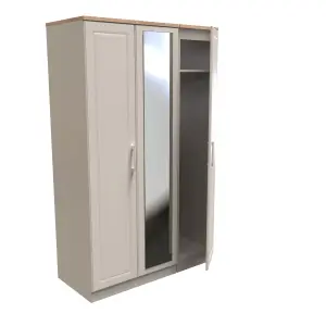 Kent Ready assembled Traditional Matt beige oak effect Large Triple Wardrobe (H)1825mm (W)1110mm (D)530mm