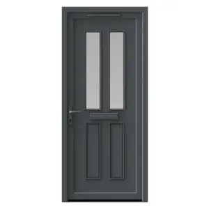 Fortia Chesil Frosted Glazed Anthracite RH External Front Door set, (H)2085mm (W)920mm