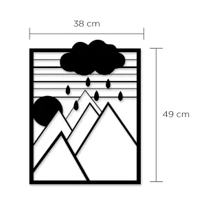 Decortie Modern Metal Wall Art Dreamer Home Ornament Decorative Minimalist Design Hanging Wall Sculpture, Black