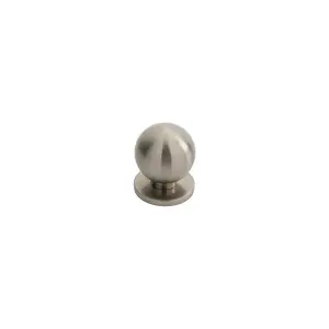 2x Small Solid Ball Cupboard Door Knob 25mm Dia Satin Nickel Cabinet Handle