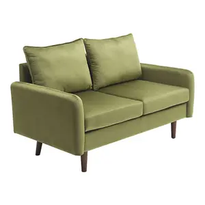 Green 2-Seat Velvet Upholstered Sofa for Living Room