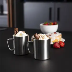 Stainless Steel Mugs - Set of 2