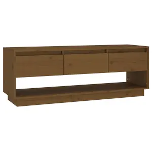 Berkfield TV Cabinet Honey Brown 110.5x34x40 cm Solid Wood Pine