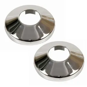 Wirquin 2 x 20mm Radiator Pipe Cover Chromed PVC Plastic Collar