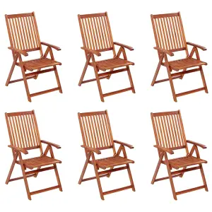 Berkfield Folding Garden Chairs 6 pcs Solid Acacia Wood