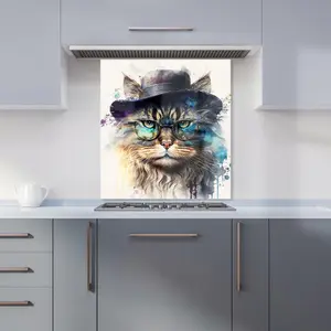 Siberian Cat Splashart Premium Glass Kitchen Splashback W700mm x H750mm