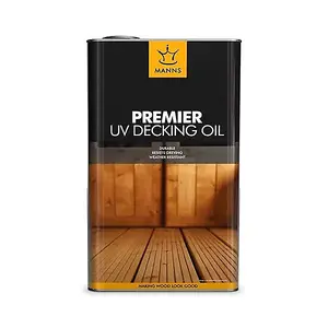 Manns Premier UV Decking Oil Clear 5L - Multi Purpose Solvent Based Decking Oil