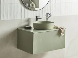 Bathroom Wall Mounted Cabinet with Basin 80 x 52 cm Green ALZIRA/UTIEL