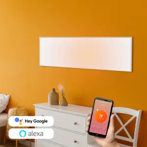 Mirrorstone 350W UltraSlim Nexus Wi-Fi Infrared Heating Panel With White Frame For Wall Installation