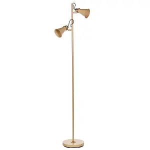 2 Light Metal Floor Lamp Beige MOYOLA