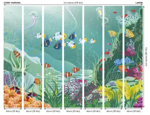 Origin Murals Under the Sea Adventure Jade Green Paste the Wall Mural 350cm wide x 280cm high