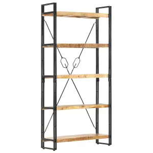 Berkfield 5-Tier Bookcase 90x30x180 cm Solid Mango Wood