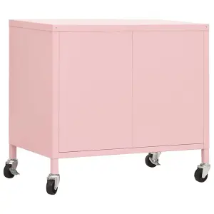 Berkfield Storage Cabinet Pink 60x35x56 cm Steel