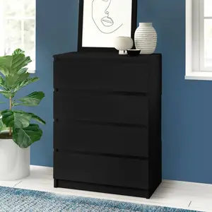 Helen 4 Drawer 70cm W Chest of Drawers Black