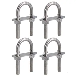 M8 28mm x 75mm U-Bolt / N-Bolt Stainless Steel Marine Grade Boat Trailer 4 Pack