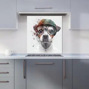 Jack Russell Terrier Dog Splashart Premium Glass Kitchen Splashback W700mm x H650mm