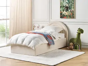 Velvet EU Single Size Ottoman Bed Beige ANET