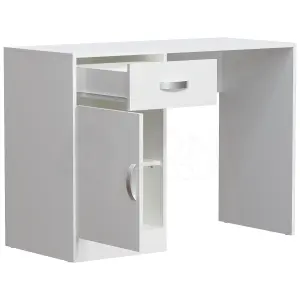 Vida Designs Hudson White Computer Desk With 1 Drawer and Door