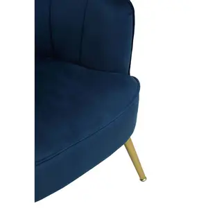 Interiors by Premier Modern Yolanda Midnight Velvet Chair, Exquisite & Cozy Desk Chair Velvet, Easy to Clean Velvet Accent Chair