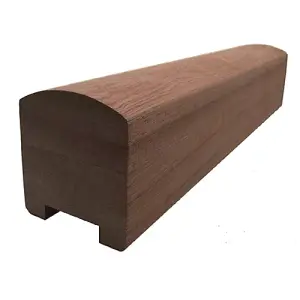 Sapele Dark Hardwood Contemporary Handrail 2.4m - 32mm Groove For Spindles UK Manufactured Traditional Products Ltd