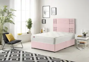 Somnior Flexby Plush Pink 3FT Memory Foam Divan Bed With 2 Drawers, Mattress & Headboard - Single