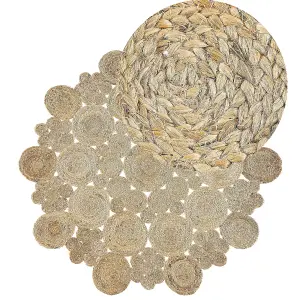 Round Jute Area Rug 135 cm Beige GERDEK