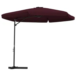 Berkfield Outdoor Parasol with Steel Pole 300 cm Bordeaux Red