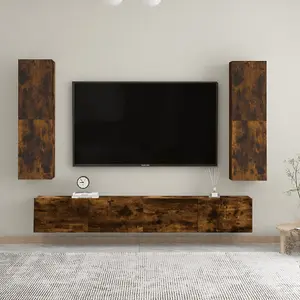 Berkfield Wall-mounted TV Cabinets 2 pcs Smoked Oak 30.5x30x110 cm