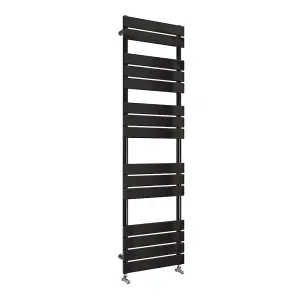 Designer Vertical Black Single Panel Towel Radiator (H) 1600mm x (W) 450mm, 2896 BTU.