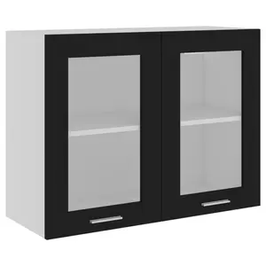 Eliotte Wall Mounted Display Cabinet Black