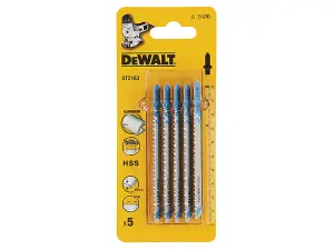 DEWALT HSS Metal Cutting Jigsaw Blades Pack of 5 T127D