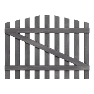 Grey 120x90cm Outdoor Wooden Garden Gate Spruce Wood Fence Door with Door Bolt