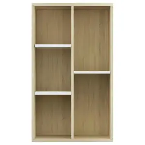 Berkfield Book Cabinet/Sideboard White and Sonoma Oak 50x25x80 cm Engineered Wood