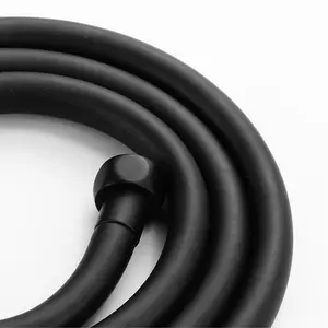 ENKI Black Round Pencil Silicone Jet Brass Hand Shower with Hose & Wall Bracket EH020