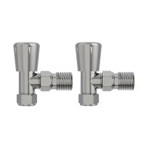 Rinse Bathrooms Angled Towel Radiator Valves Round 15mm for Towel Rail Radiator Satin Nickel